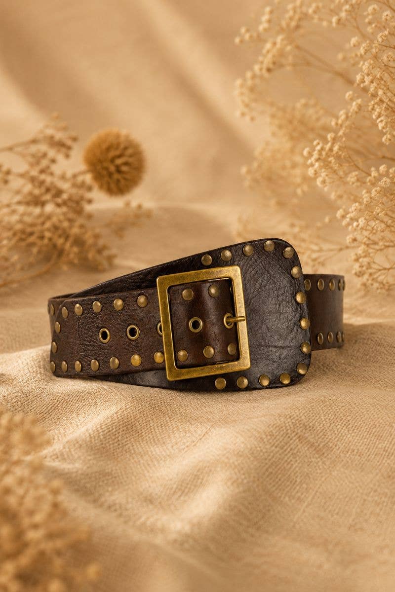 NOX - Leather Sash Belt- Dark Brown