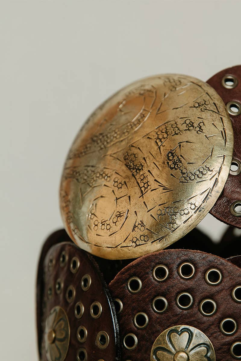 Alpha Wide Leather Belt - Dark Brown