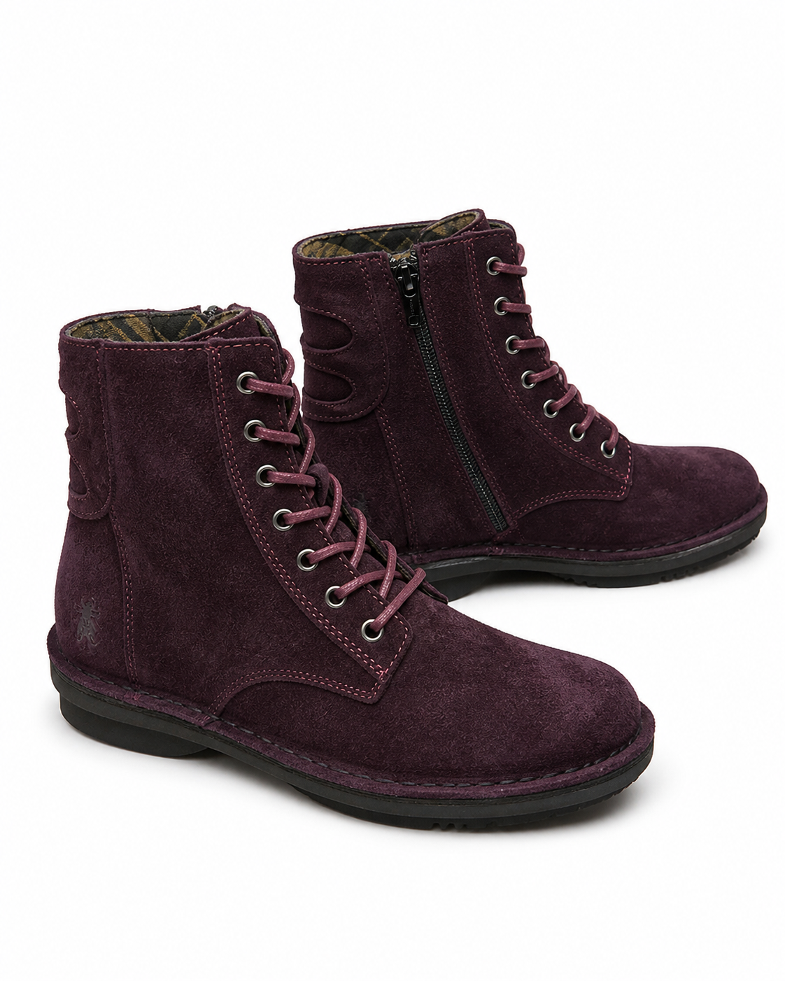 Fly London - Flab - Suede Leather Ankle Boots - Purple