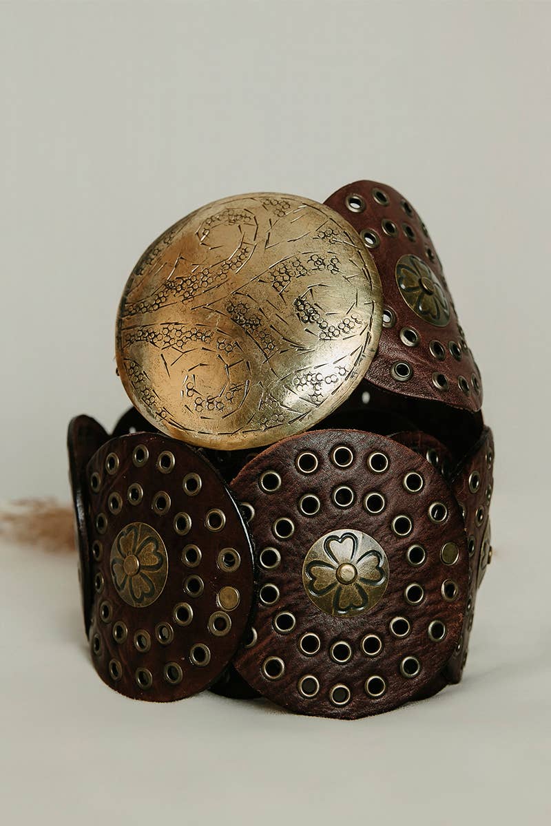 Alpha Wide Leather Belt - Dark Brown