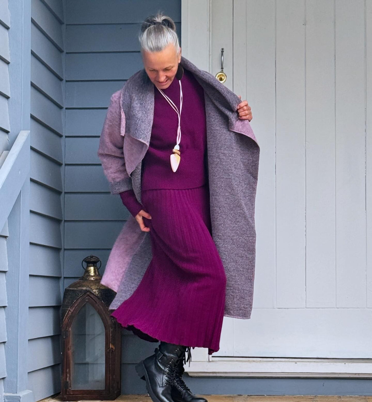 Italian ‘Rehana’ Cashmere Merino Mix Pleated Skirt - Various Colours