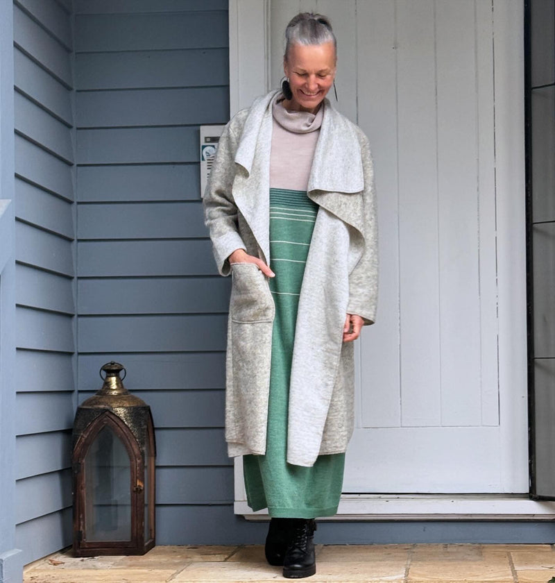 Ecolena Italian 80% Boiled Wool Long Coat - One Size Fits 10-18 - Various Colours