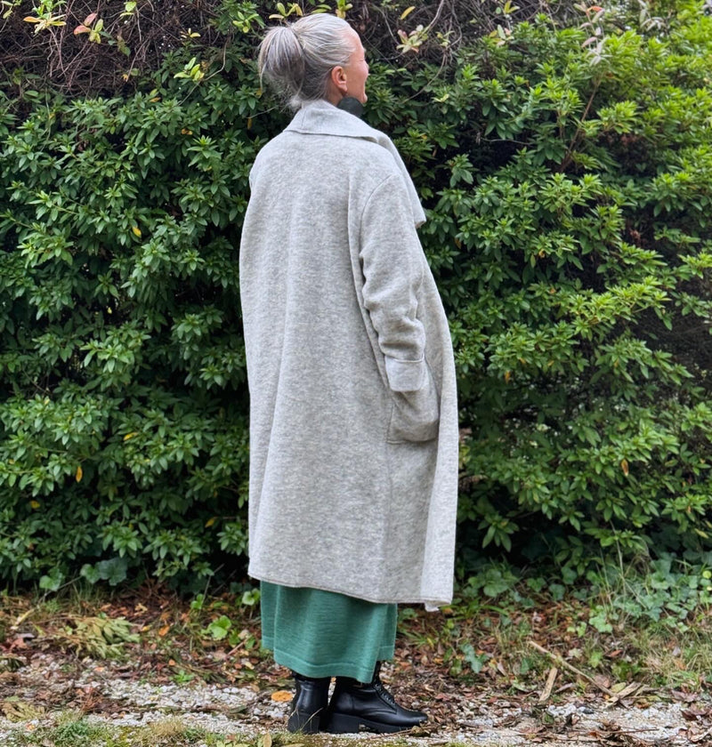 Ecolena Italian 80% Boiled Wool Long Coat - One Size Fits 10-18 - Various Colours