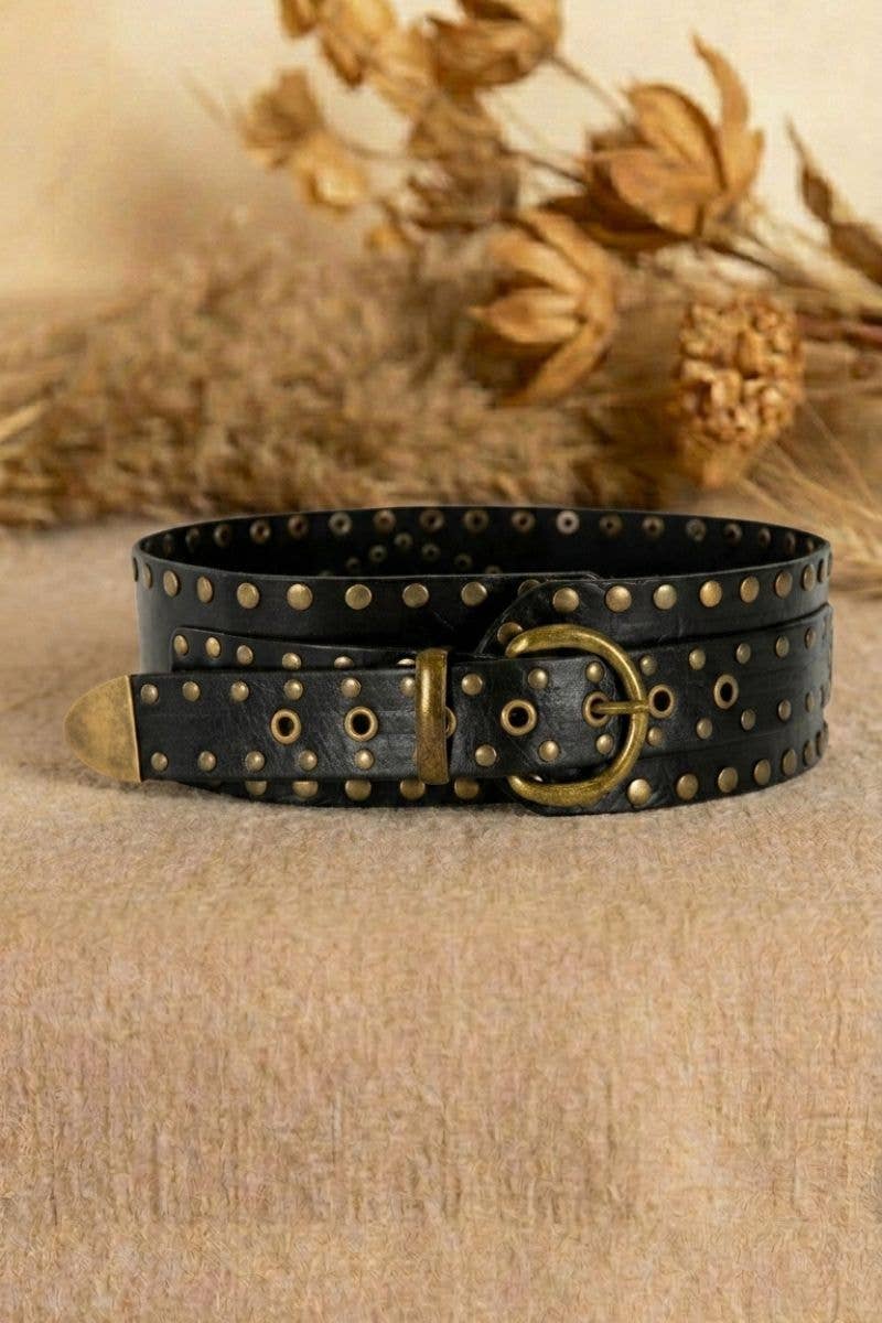 Apolo - Sash Leather Belt - Black