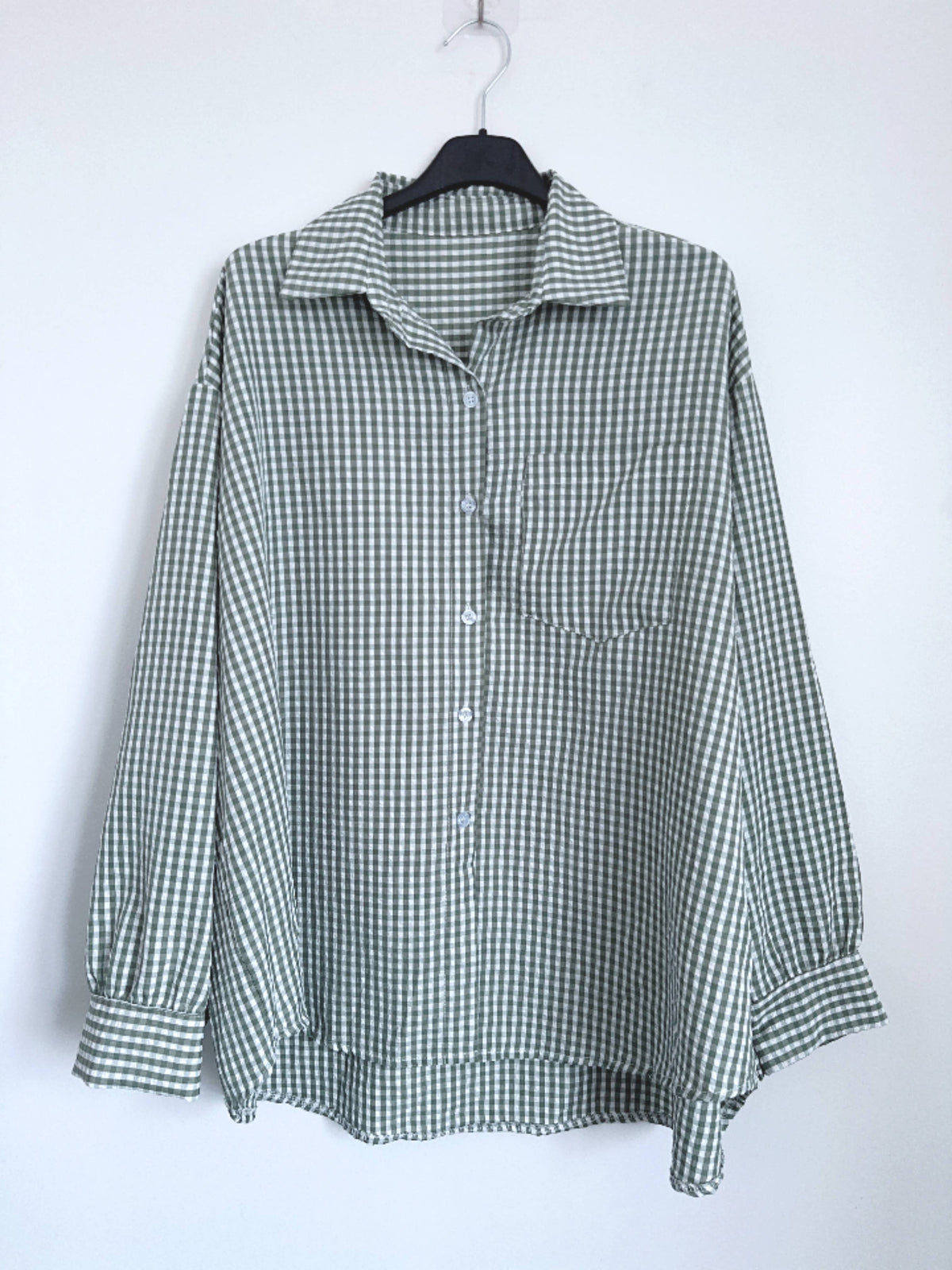 Italian Loose small-check shirt