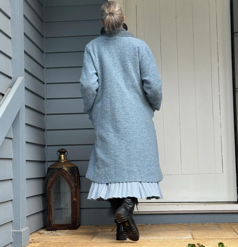 Ecolena Italian 80% Boiled Wool Long Coat - One Size Fits 10-18 - Various Colours