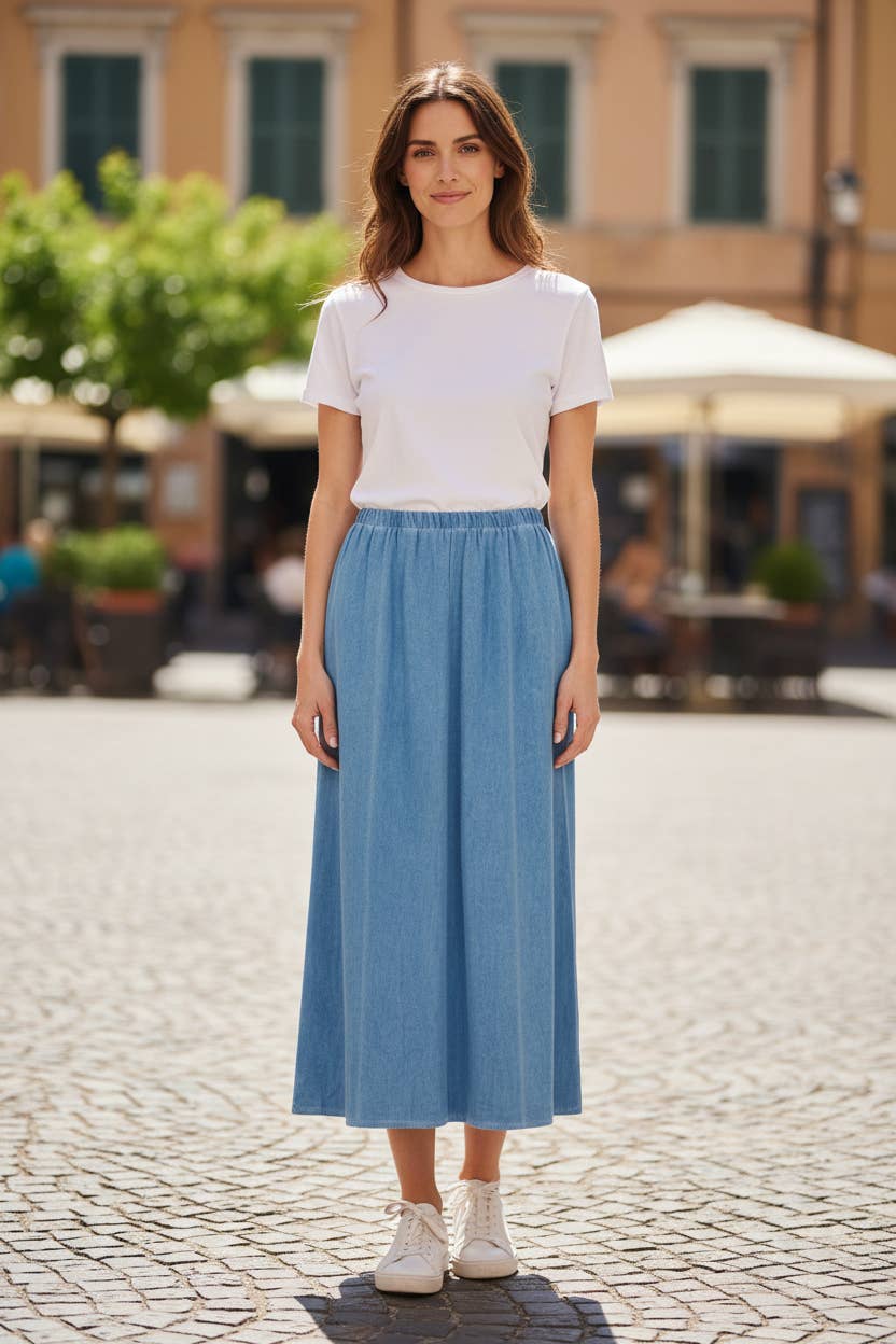 Italian Linen /Cotton Long Skirt - Various Colours