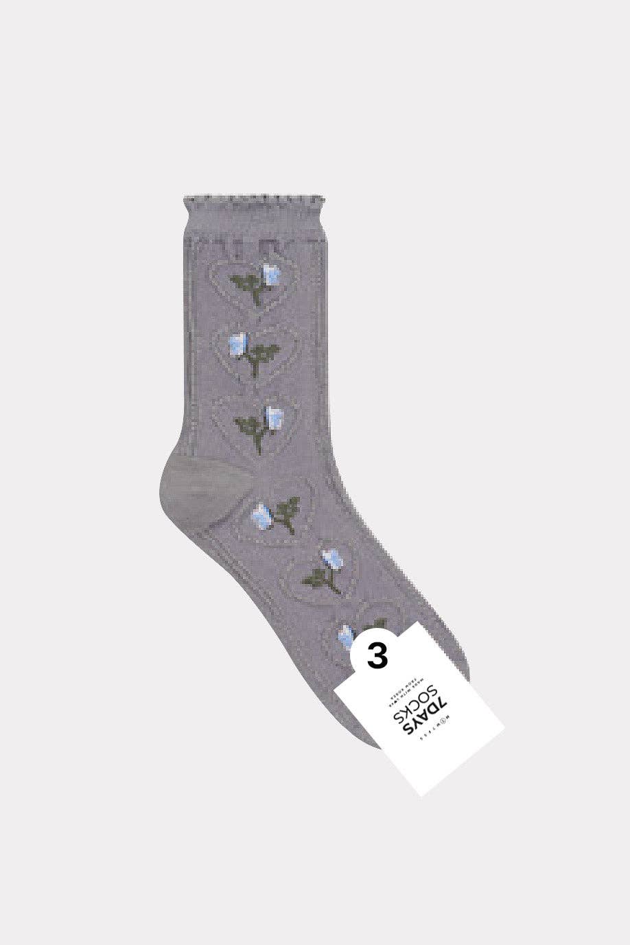 Women's Crew Heart Multi Flower Socks