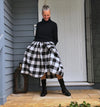 Winter Cotton Flannel Dress - Black Check