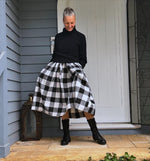 Winter Cotton Flannel Dress - Black Check