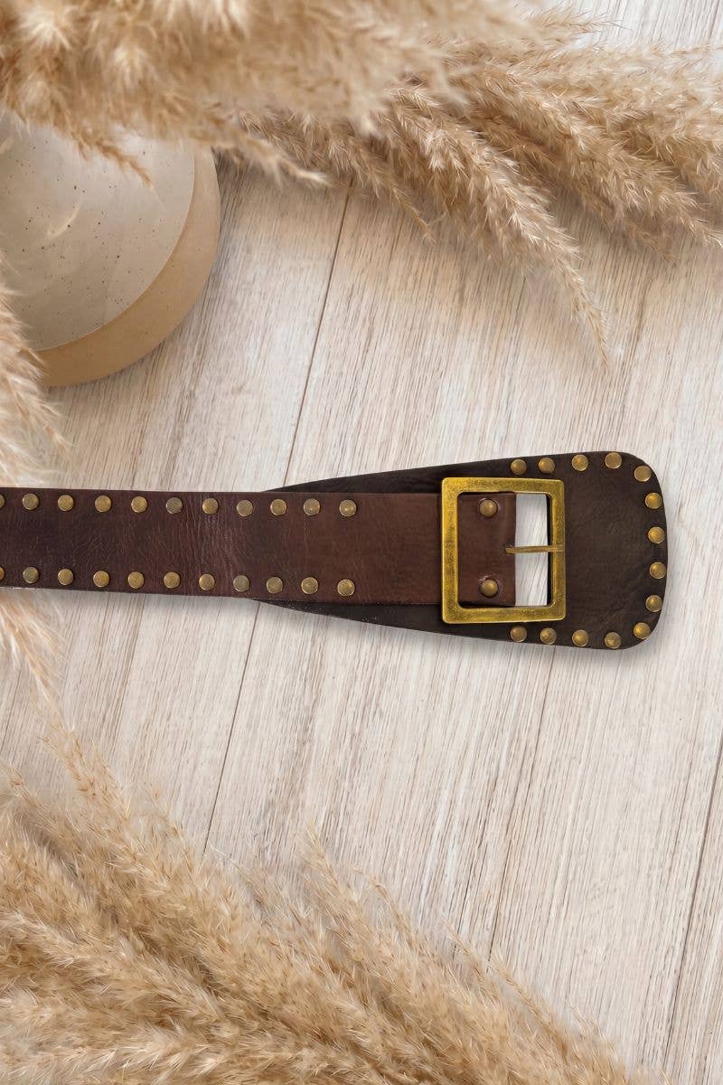 NOX - Leather Sash Belt- Dark Brown