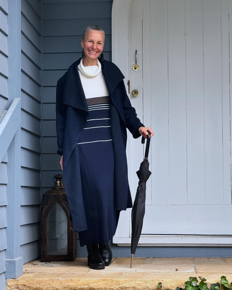 Ecolena Italian 80% Boiled Wool Long Coat - One Size Fits 10-18 - Various Colours