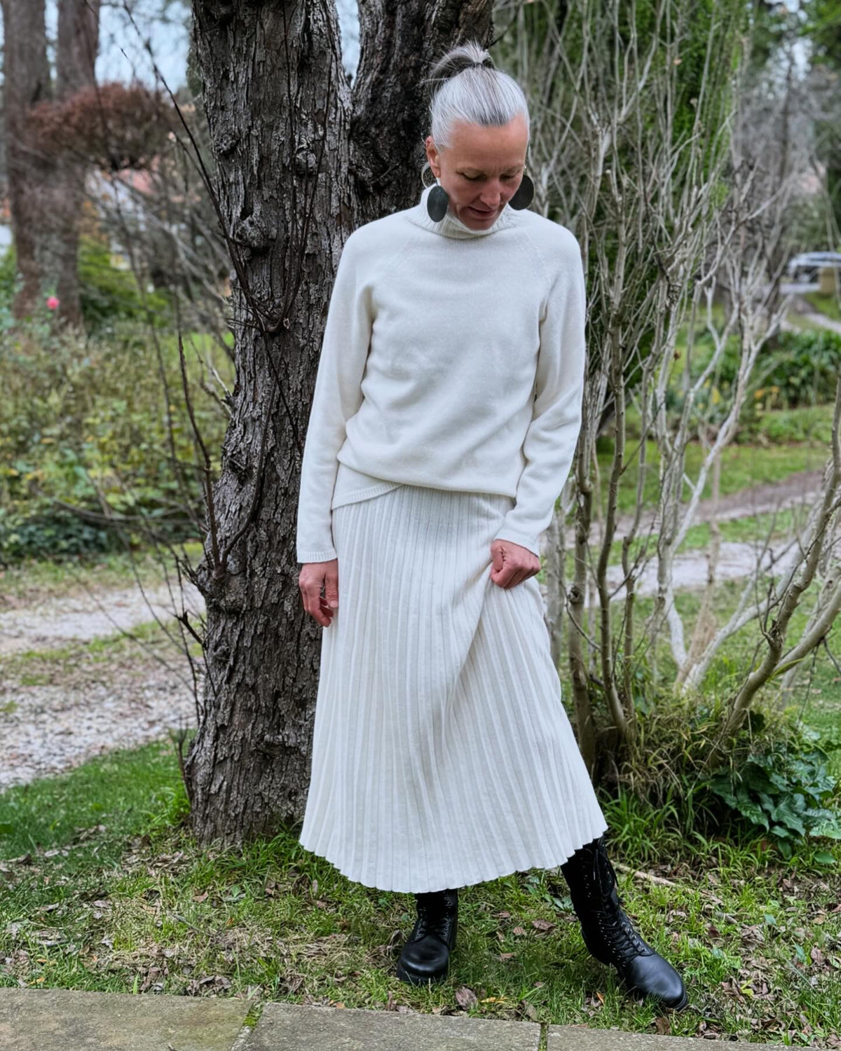 Italian ‘Rehana’ Cashmere Merino Mix Pleated Skirt - Various Colours