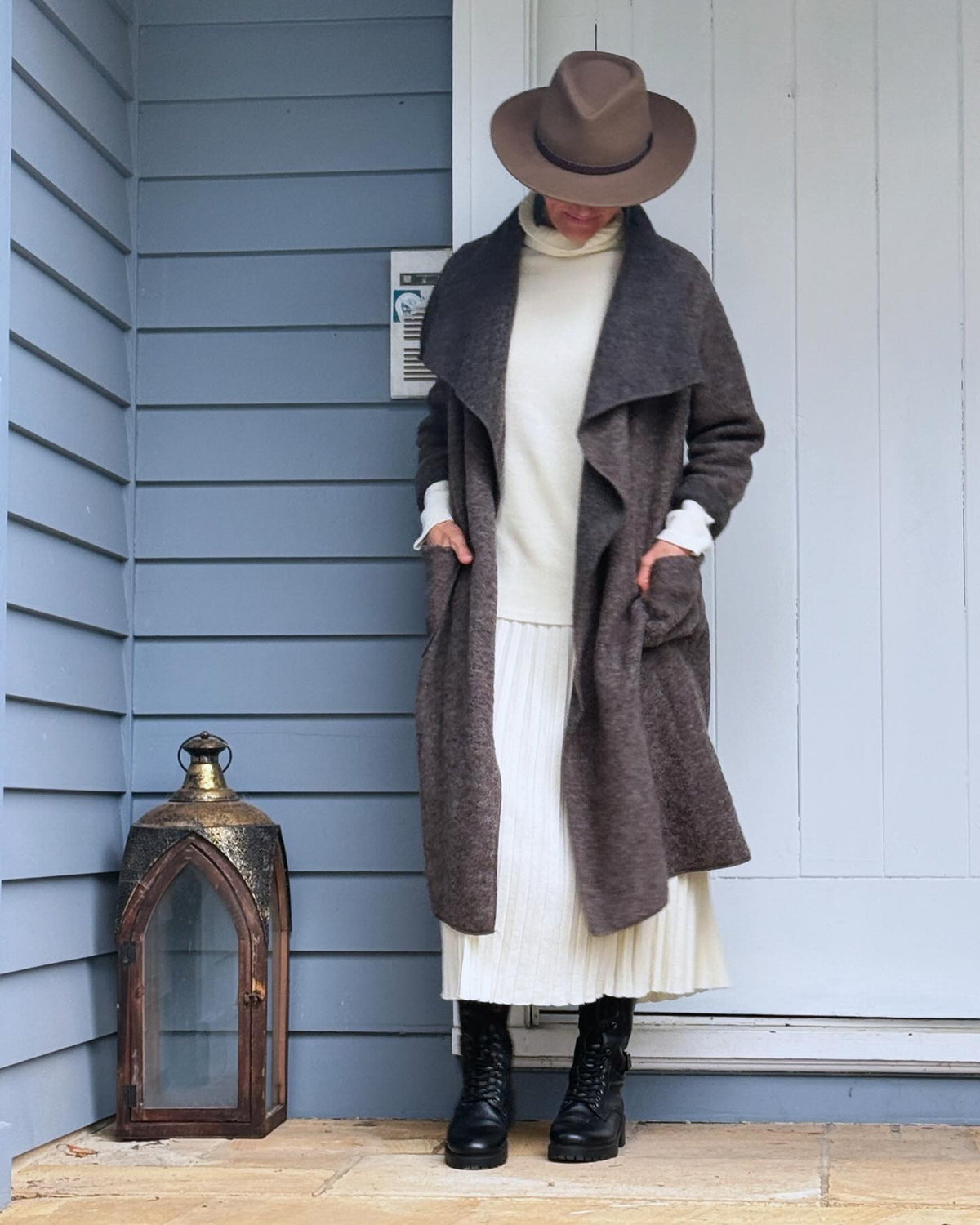 Ecolena Italian 80% Boiled Wool Long Coat - One Size Fits 10-18 - Various Colours