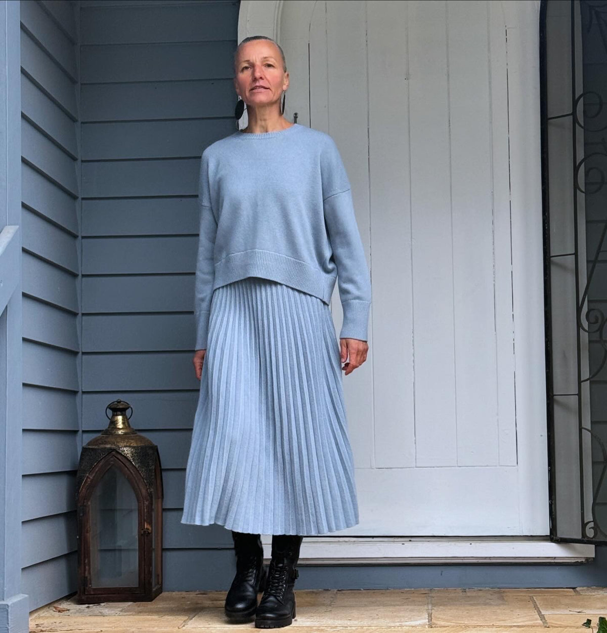 Italian ‘Rehana’ Cashmere Merino Mix Pleated Skirt - Various Colours