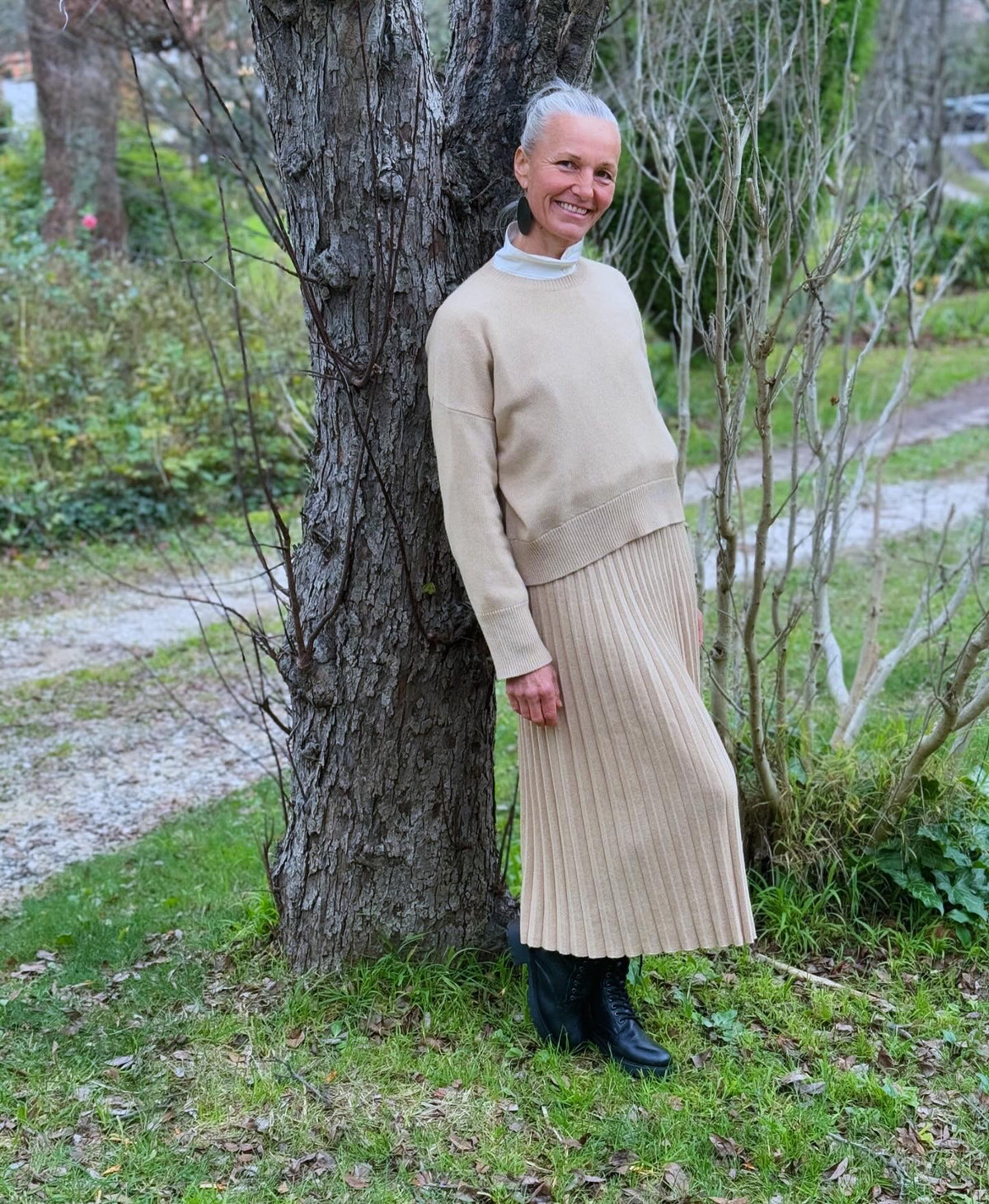 Italian ‘Rehana’ Cashmere Merino Mix Pleated Skirt - Various Colours