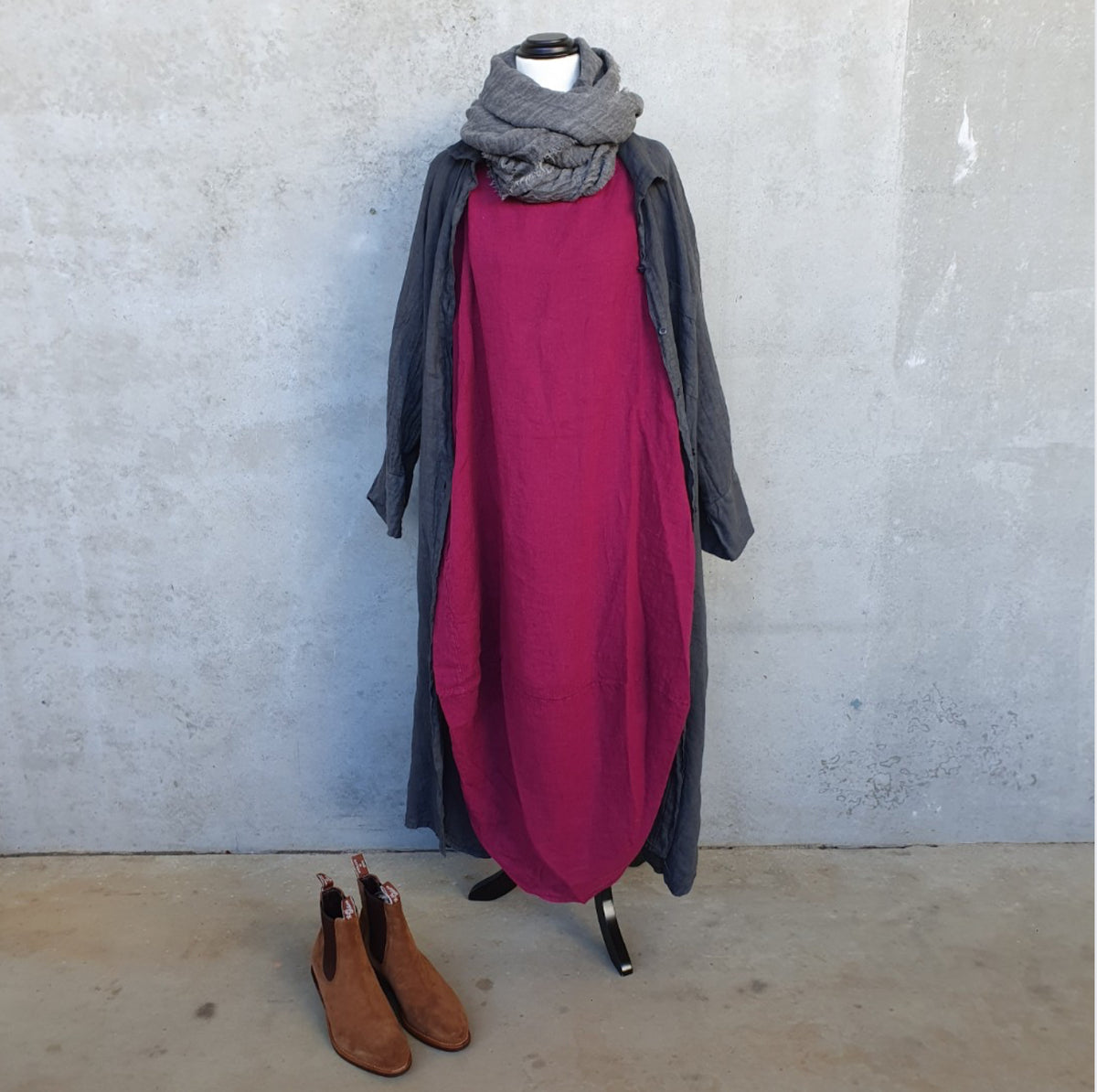 Montaigne Casual Scallop Hem Linen Dress - One Size Fits 8-18 - Various Colours