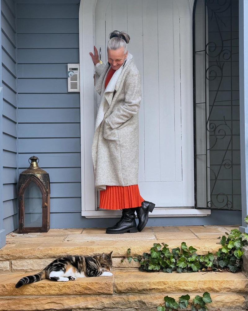 Ecolena Italian 80% Boiled Wool Long Coat - One Size Fits 10-18 - Various Colours