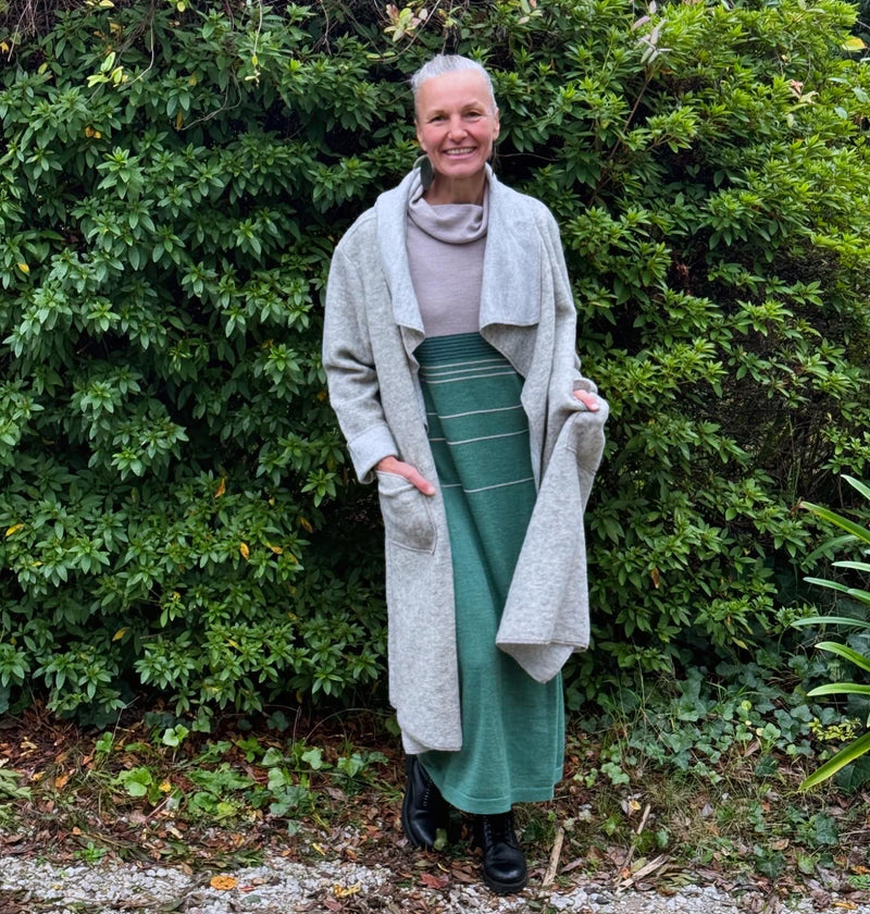 Ecolena Italian 80% Boiled Wool Long Coat - One Size Fits 10-18 - Various Colours