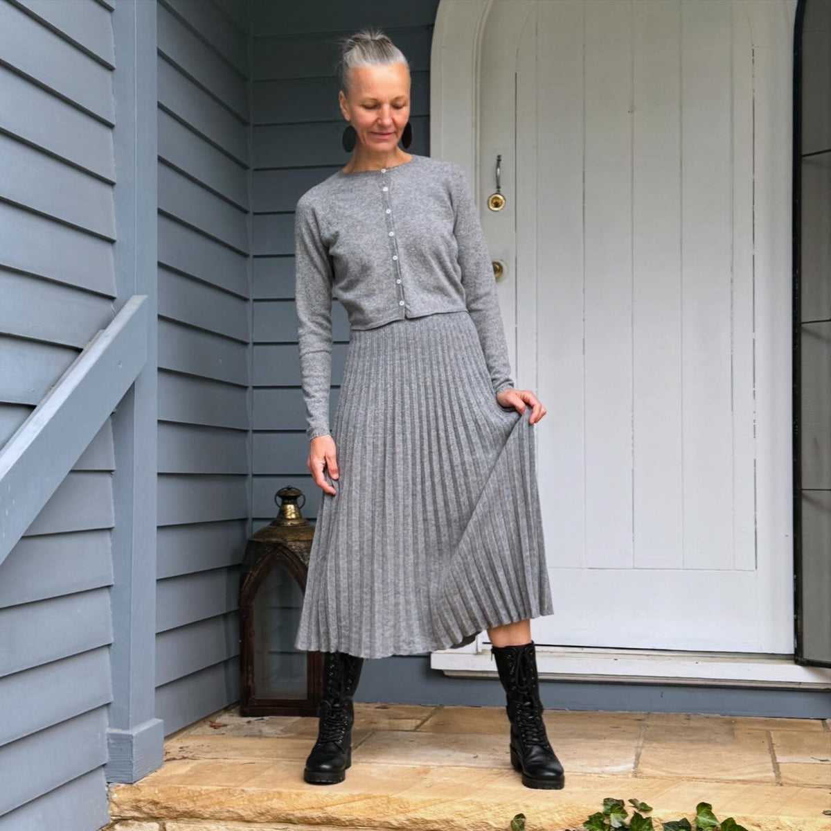 Italian ‘Rehana’ Cashmere Merino Mix Pleated Skirt - Various Colours