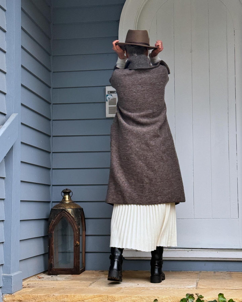 Ecolena Italian 80% Boiled Wool Long Coat - One Size Fits 10-18 - Various Colours