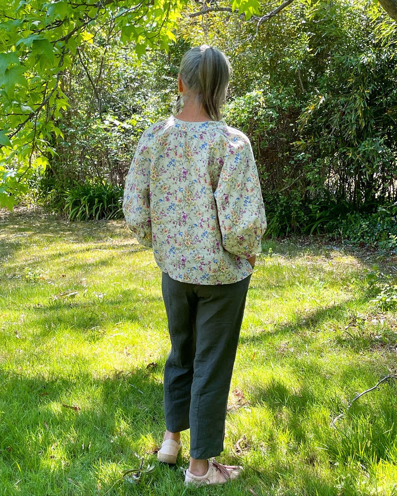 Blueberry Italia Linen ‘Bishop’ Floral Blouse - Various Colours