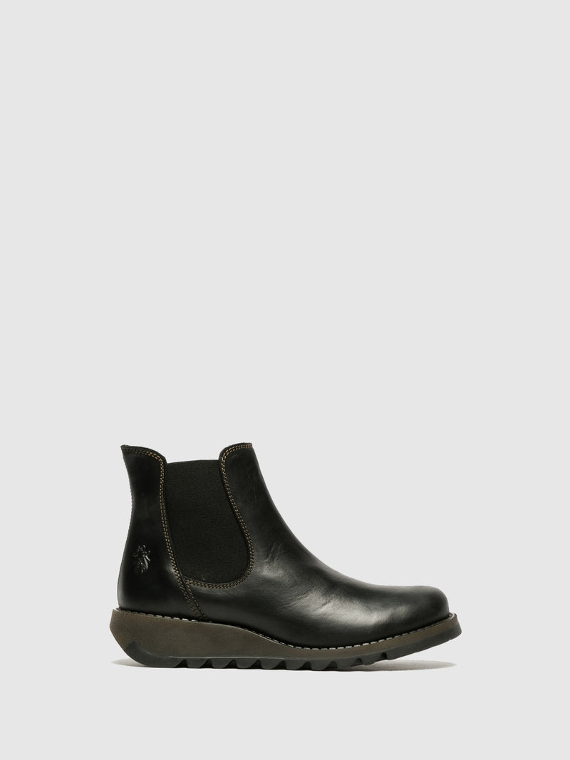 Fly London 'Salv' Chelsea Leather Ankle Boots - Black