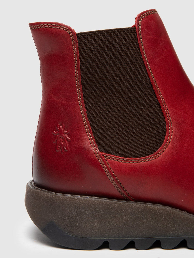 Fly London 'Salv' Chelsea Leather Ankle Boots - Red