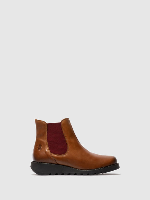 Fly London 'Salv' Chelsea Leather Ankle Boots - Mid Brown