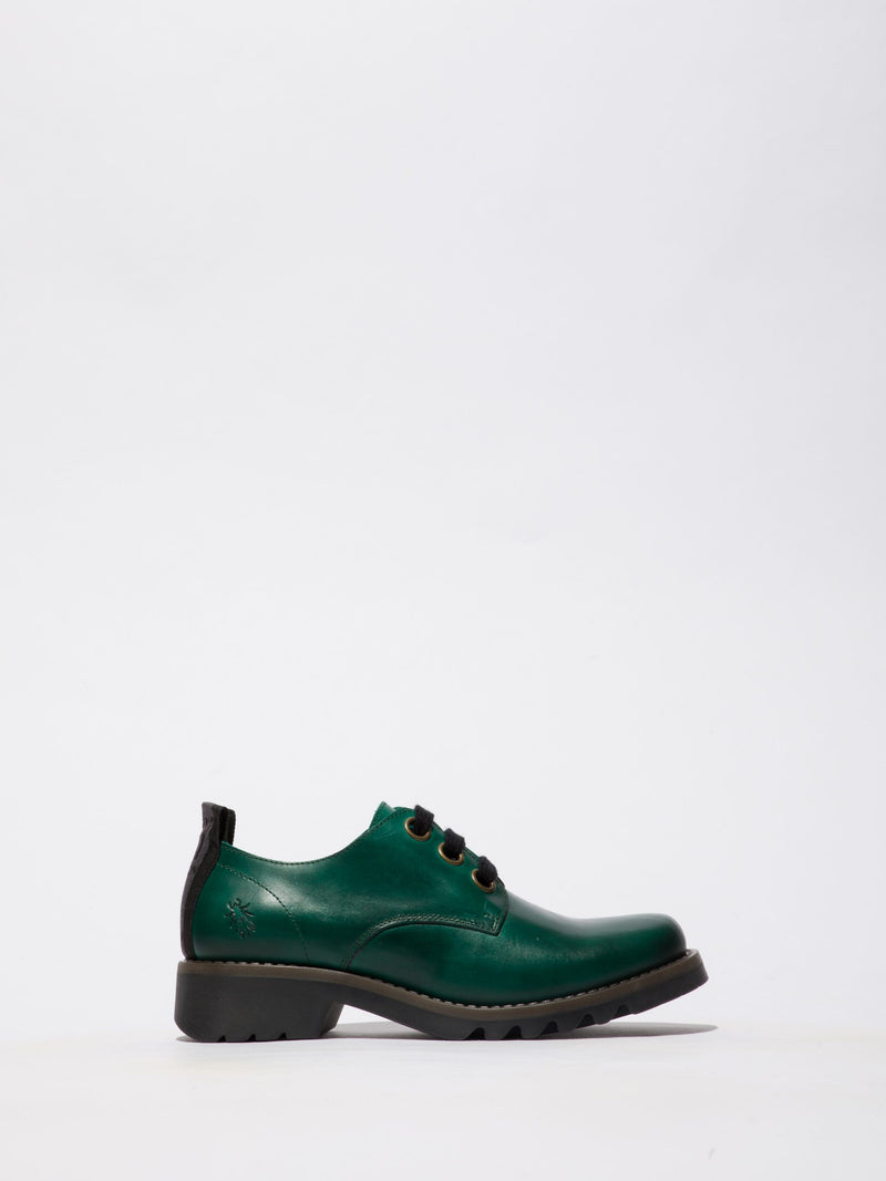 Fly London ‘Ruda’ Lace Up Leather Shoe - Shamrock Green