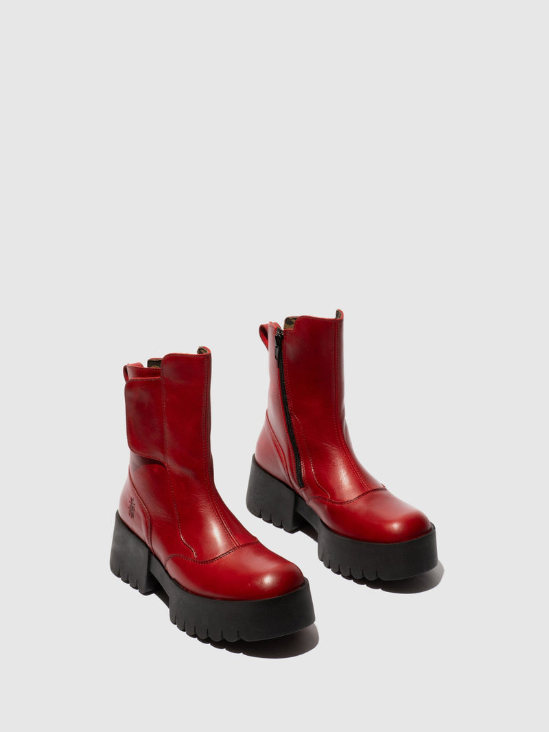 Fly London 'Egli' Velcro Ankle Boots - Red