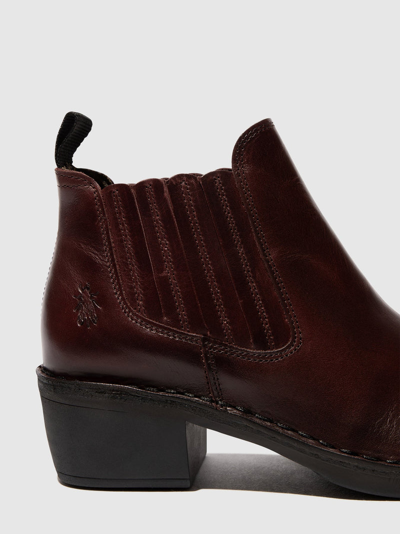 Fly London ‘Moof' Leather Ankle Boots - Wine