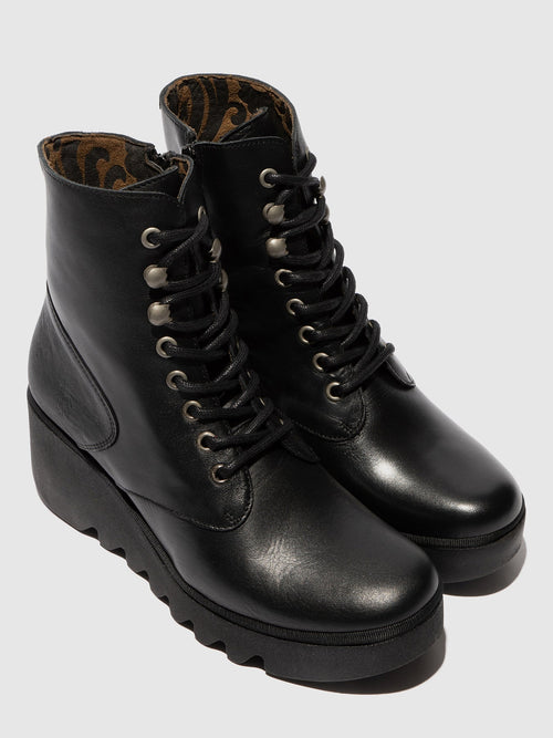 Fly London 'Birr' Lace Up Leather Boots - Black