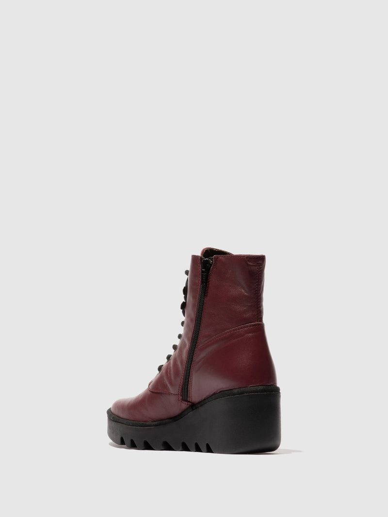 Fly London 'Birr' Lace Up Leather Ankle Boots - Wine