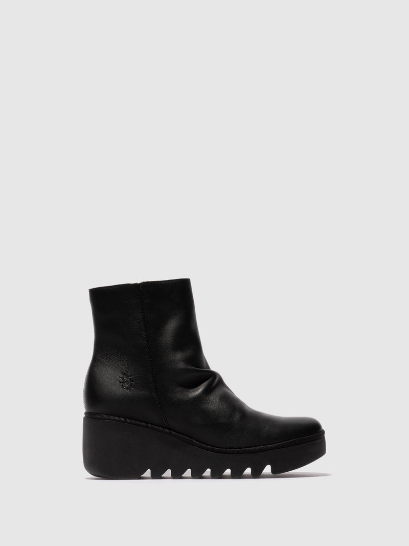 Fly London 'Baan' Zip Up Leather Ankle Boots - Black