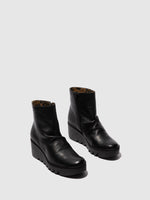 Fly London 'Baan' Zip Up Leather Ankle Boots - Black