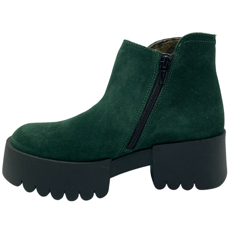 Fly London ‘Endo’ Velcro Ankle Boot - Green Forest