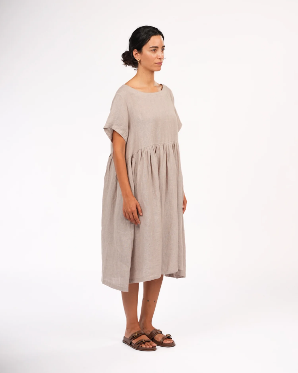 Montaigne - Juni - French Linen Summer Staple Dress - Houndstooth