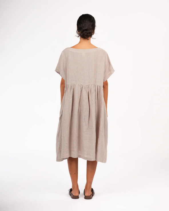 Montaigne - Juni - French Linen Summer Staple Dress - Houndstooth