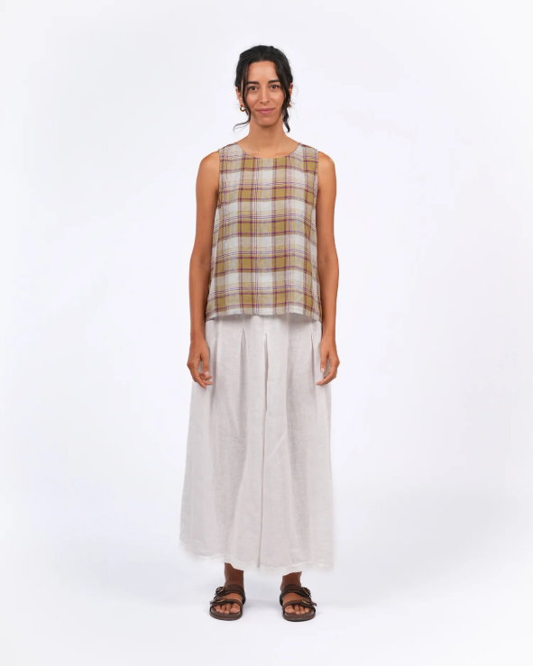 Montaigne - Ava - Linen Cami - Pistachio Check