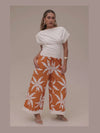 State Of Embrace ‘Tropicale Glide’ Palazzo Pant - Tangerine