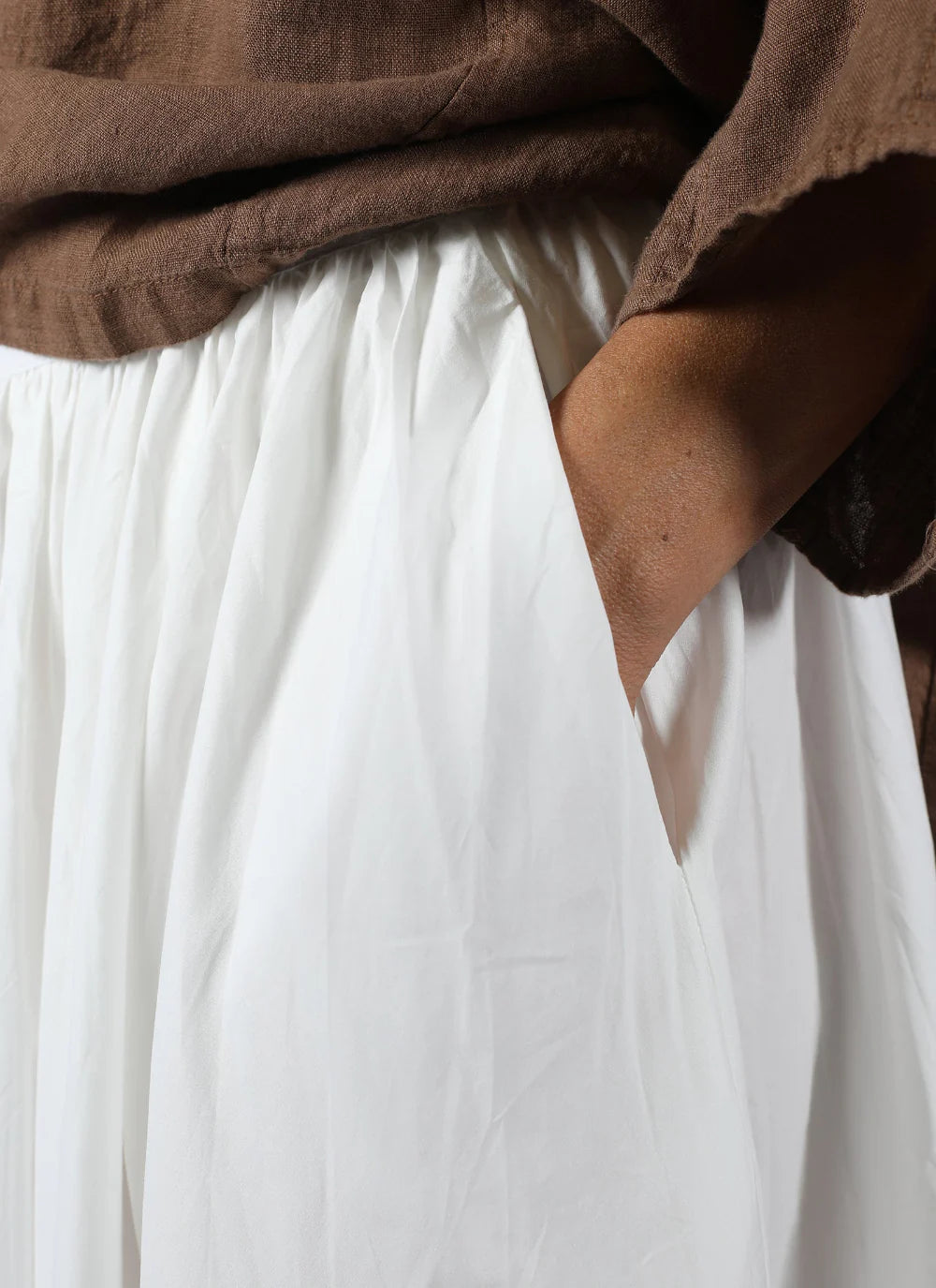 Montaigne - Full Asymmetrical Cotton Poplin Skirt - White