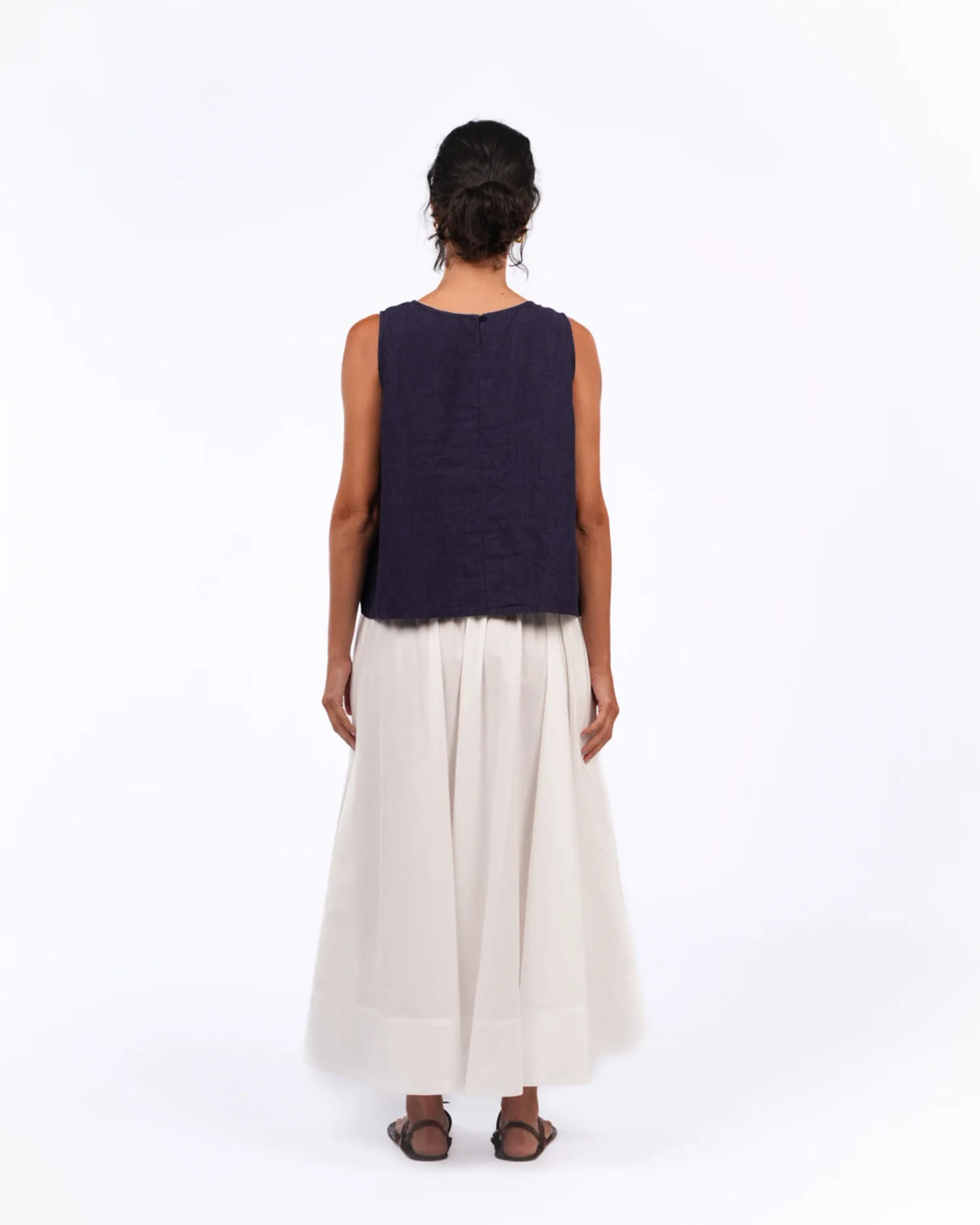Montaigne - Full Asymmetrical Cotton Poplin Skirt - White