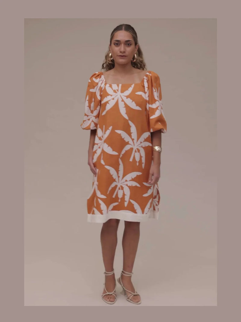 State Of Embrace Off Shoulder Mini Dress - Tropicale Tangerine