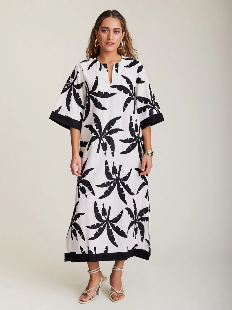 State Of Embrace Kaftan Dress - Tropicale Onyx