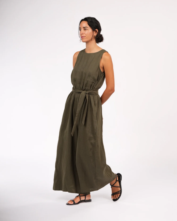 Montaigne - Alba - French Linen Tie-Waist Jumpsuit - Various Colours