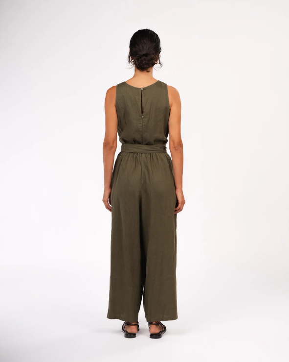 Montaigne - Alba - French Linen Tie-Waist Jumpsuit - Various Colours
