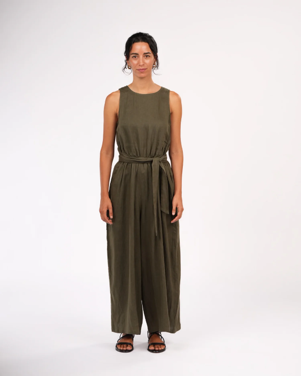 Montaigne - Alba - French Linen Tie-Waist Jumpsuit - Various Colours