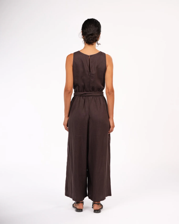 Montaigne - Alba - French Linen Tie-Waist Jumpsuit - Various Colours