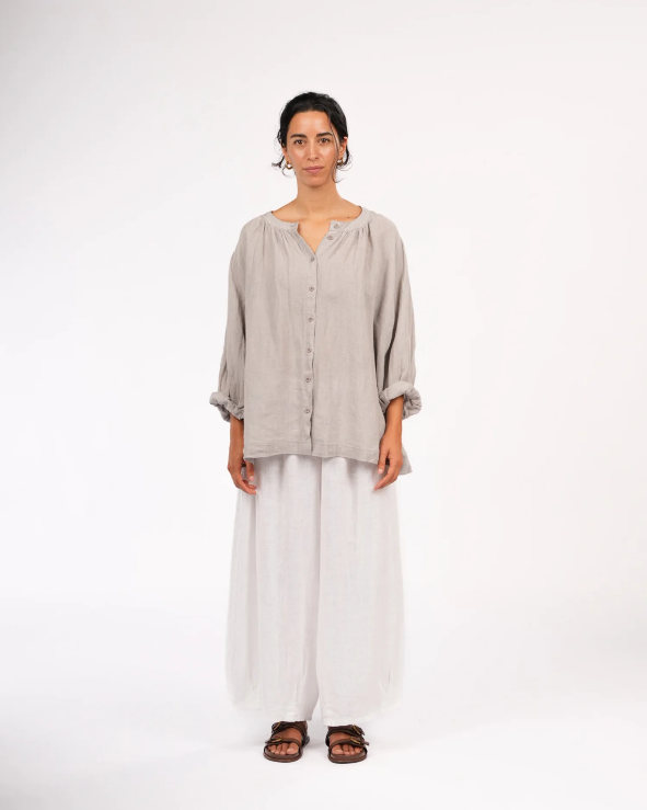 Montaigne - Carmen - Linen Top in Fine Houndstooth Linen - Various Colours